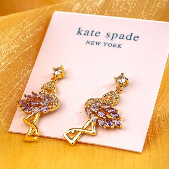 Kate Spade Pink Flamingo Statement Earrings - Picture 2 of 5